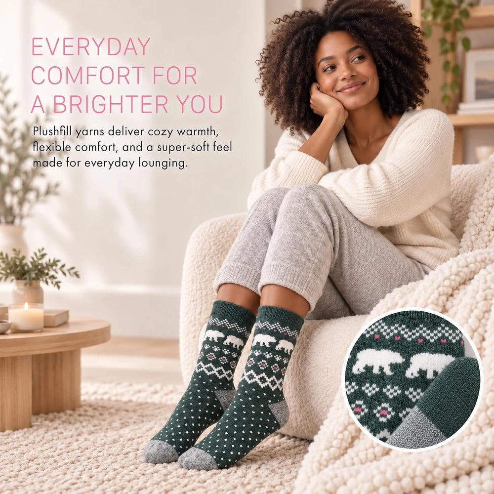 Cuddl Duds Plushfill Holiday Lounge Socks