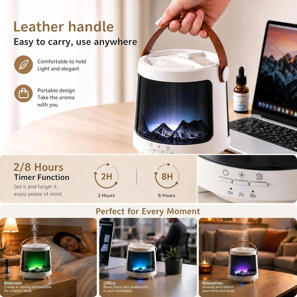 Aromatherapy Diffuser Humidifier with Aurora Lights