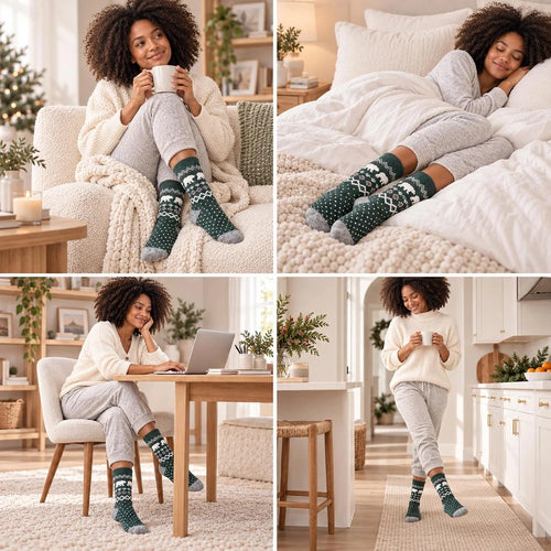 Cuddl Duds Plushfill Holiday Lounge Socks