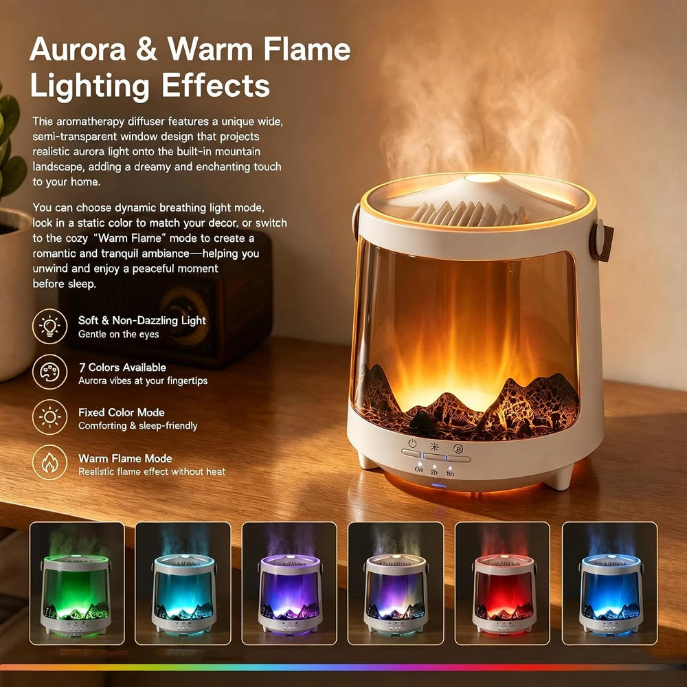 Aromatherapy Diffuser Humidifier with Aurora Lights